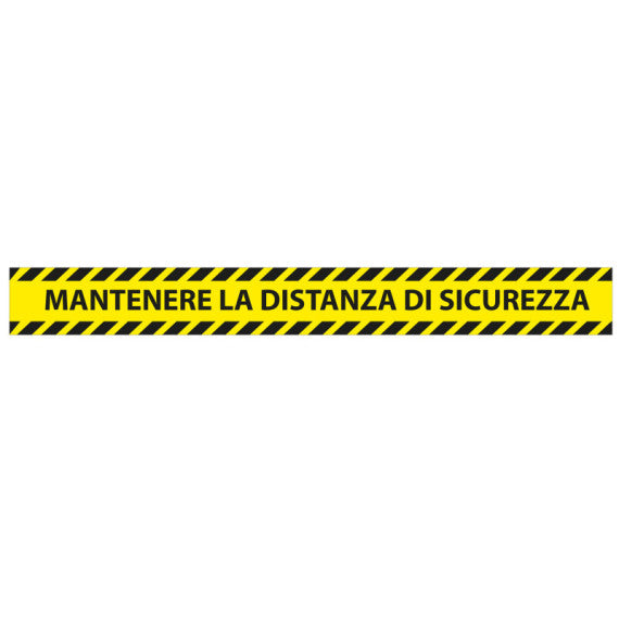 Adesivo da terra - mantenere la distanza di sicurezza - 90 x 10 cm - Studio T - conf. 5 pezzi