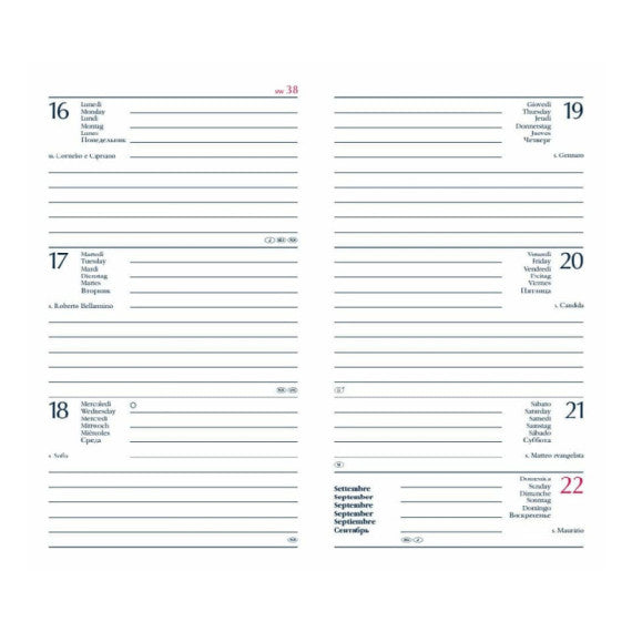 Agenda 2025 Settimanale tascabile 8x14 cm Gommato blu 25-055200401C