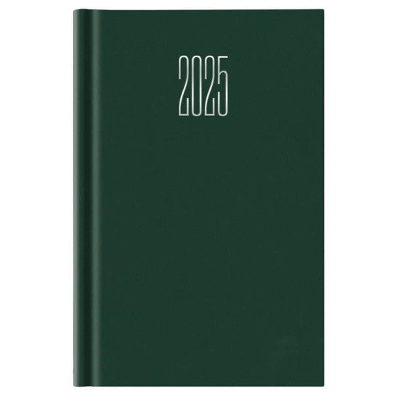 Agenda giornaliera 2025 formato 11 x 16,5 cm copertina verde gommata 25-062100404C