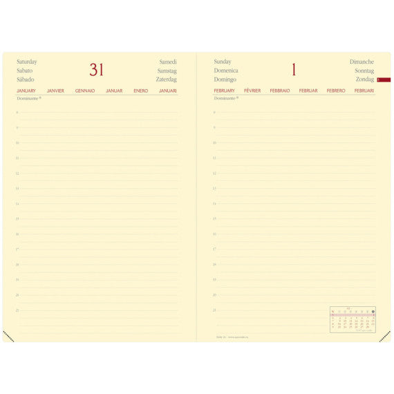 Agenda giornaliera - Daily 21 Prestige 2025 - 13 x 21 cm - copertina Silk - nero - Quo Vadis