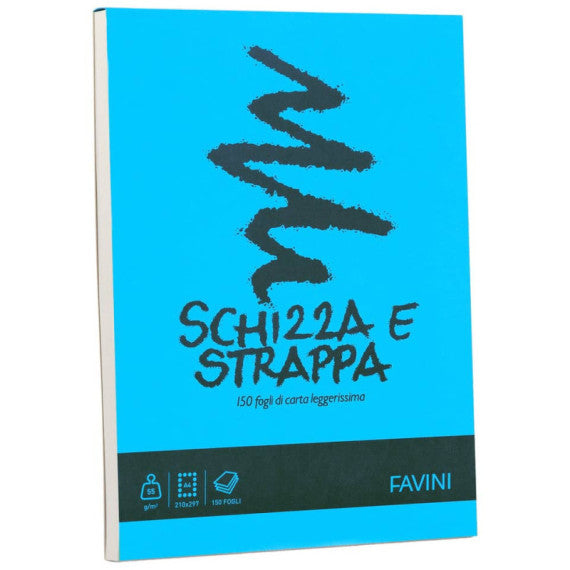 Album da disegno Favini SCHIZZA&STRAPPA in carta naturale liscia 50 g/m² 21x29,7 (A4) -150fg - A200704