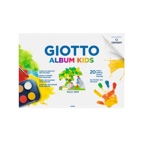 Album da disegno Giotto Kids 20 ff da 200 g/m2 - A4 bianco F580400