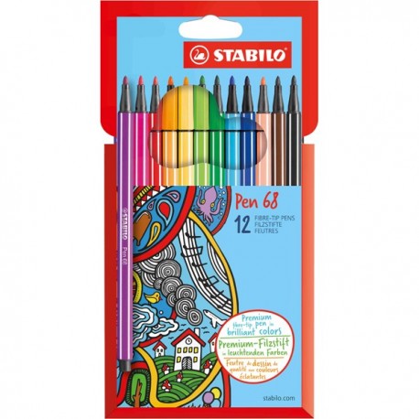 ASTUCCIO 12 PENNARELLI PEN 68 STABILO