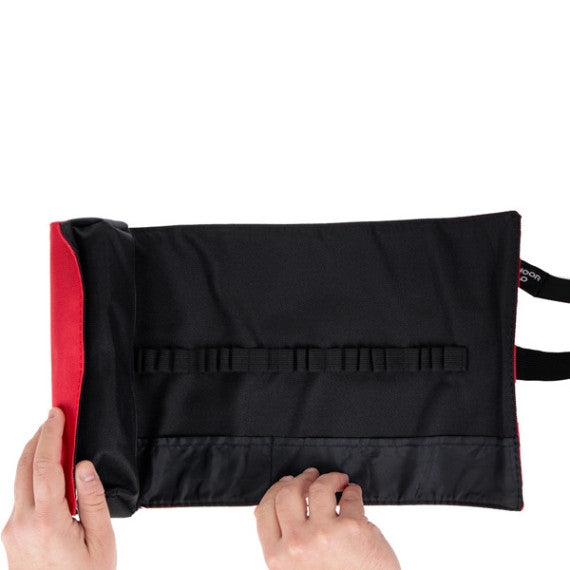 Astuccio arrotolabile Roller - con astuccio zip interno - 24 scomparti - 7,5 x 21,5 cm - tessuto - rosso - Koh-I-Noor