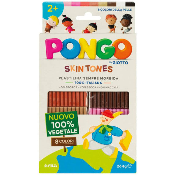 Astuccio da 8 panetti di plastilina vegetale 264 g Pongo colori assortiti pelle - F603100