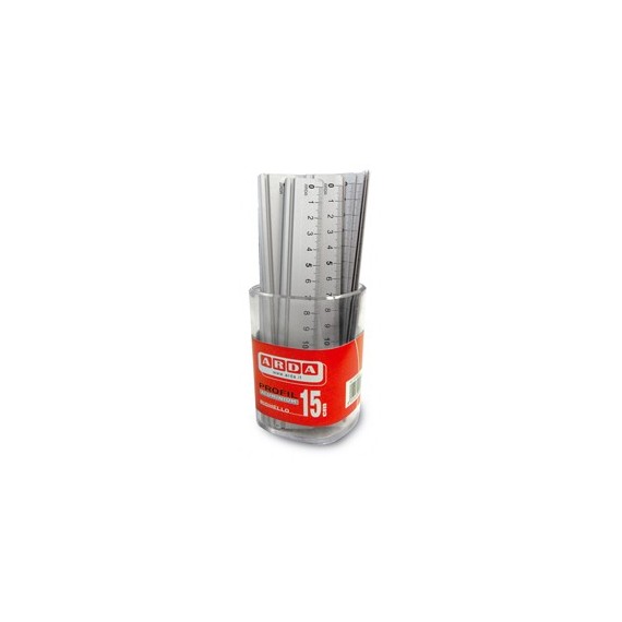Barattolo 15 righelli - 15cm - alluminio - Arda