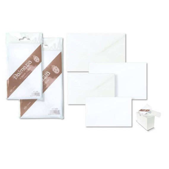 Biglietti con busta Ellebi - Sadoch Dalmazia ''formato 9'' 9x14 cm bianco Conf. 10 pezzi - 8039