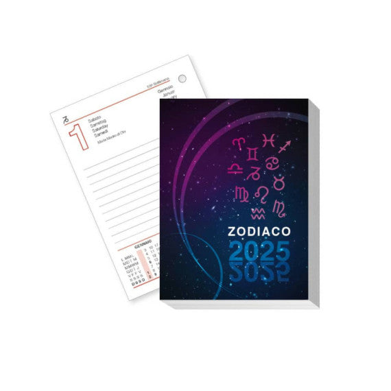 Blocco 2025 da tavolo fantasia zodiaco formato 8,5x11,6 cm 25-BT198