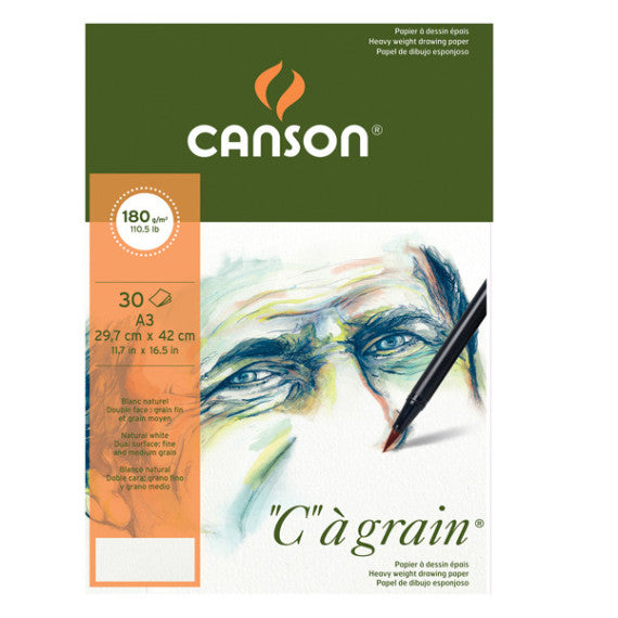 Blocco collato lato corto C à grain - A3 - 180 gr - 30 fogli - Canson