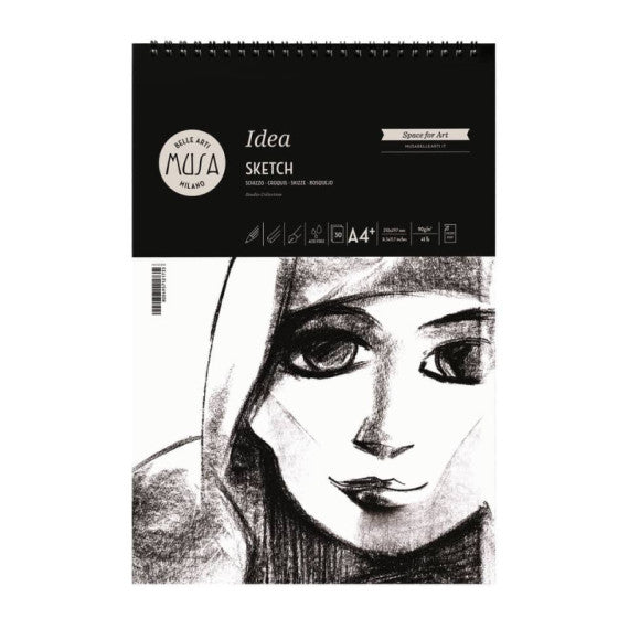 Blocco con spirale Belle Arti Musa Idea Sketch - 90 g - A4 30 fogli - MU123394