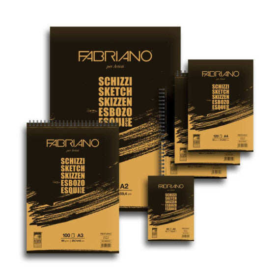 Blocco Fabriano Schizzi grana naturale 90 g 120 fogli A4 - collato - 57721297
