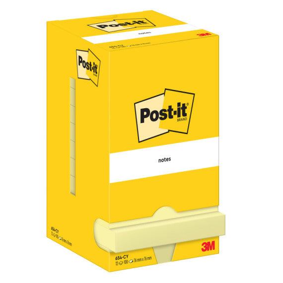 Blocco foglietti - 654 - 76 x 76 mm - giallo Canary™ - 100 fogli - Post it®
