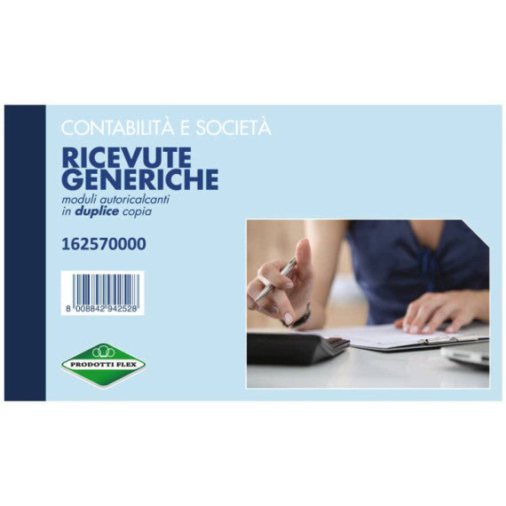 Blocco Ricevute generiche Flex 10x16,8 cm - 50x2 copie autoricalcanti DU162570000