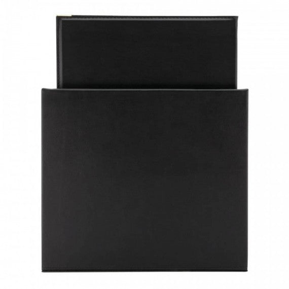 Box portamenù con 20 menù Securit® Classic in similpelle A4 nero MC-BOX-CRA4-BL
