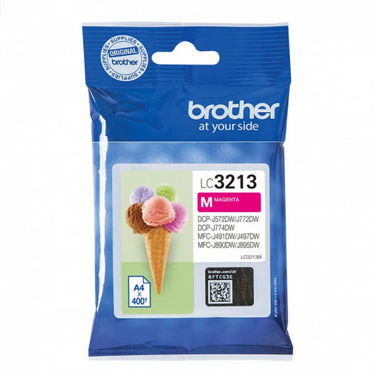 BROTHER LC3213M MAGENTA CARTUCCIA ORIGINALE PER BROTHER DCP J772DW, J774DW, MFC J890DN, J895DW LC-3213 CAPACITA' 400 PAGINE
