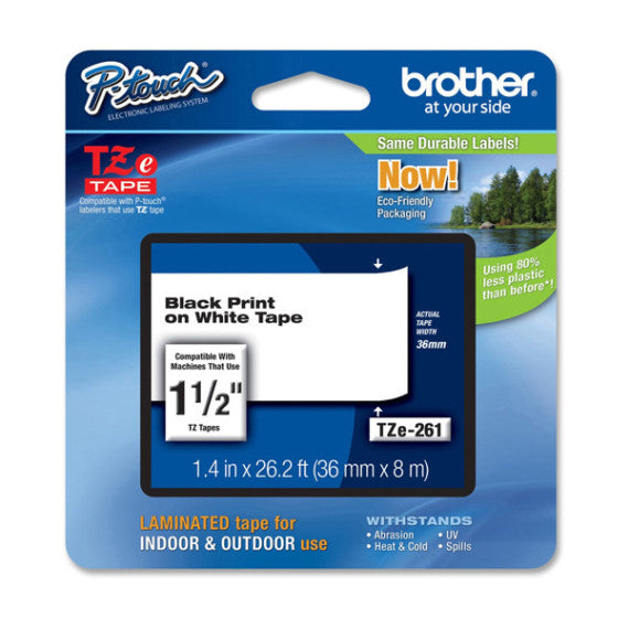 Brother - Nastro - Nero/Bianco - TZE261 - 36mm x 8mt