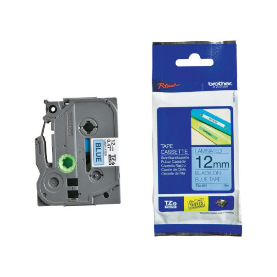 Brother - Nastro - Nero/Blu - TZE531 - 12mm x 8mt