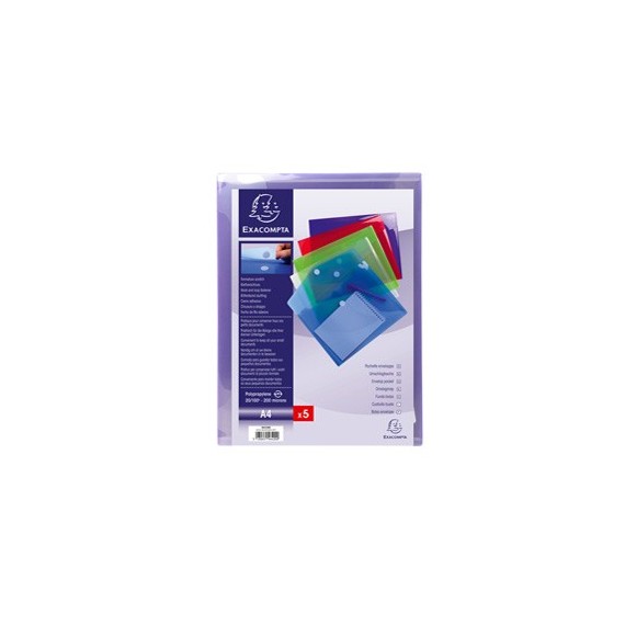 Busta a tasca con chiusura in velcro - PPL - 24x32 cm - colori assortiti - Exacompta