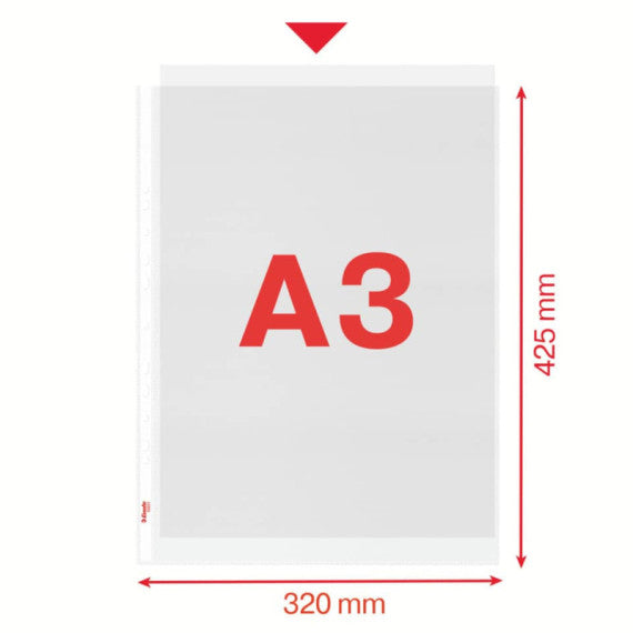 Buste a perforazione universale Esselte DELUXE goffrate antiriflesso trasparente 30x42 cm conf. 50 pezzi - 55231