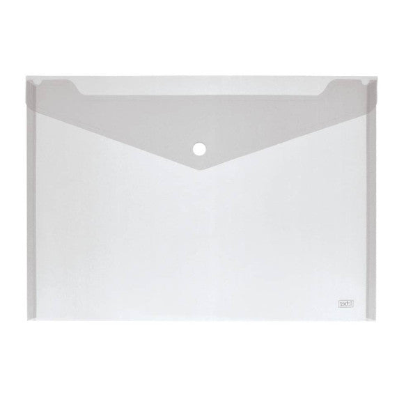 Buste con bottone Lebez orizzontale in conf. da 12 pezzi - formato A4 - trasparenti - 2192-T