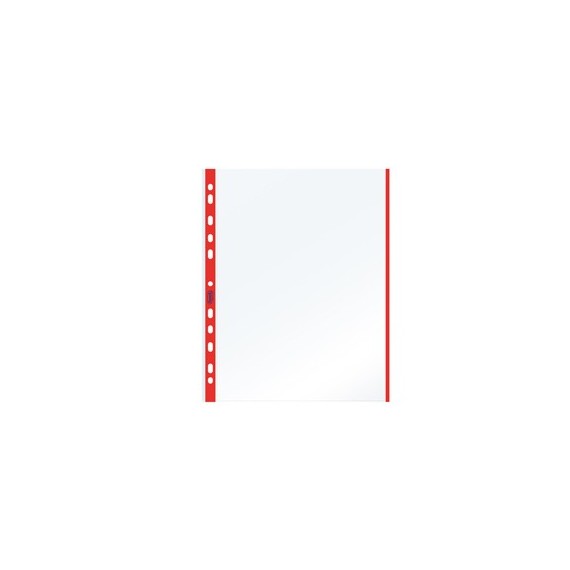 Buste forate con banda colorata - Linear - buccia - 21 x 29,7 cm - rosso - Favorit - conf. 10 pezzi