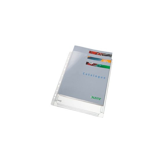 Buste forate con soffietto - 22x30 cm - PVC - trasparente - Leitz - conf. 10 pezzi