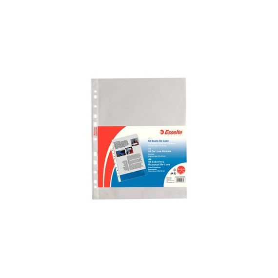 Buste forate CopySafe - DeLuxe - buccia - 22x30 cm - trasparente - Esselte - conf. 50 pezzi