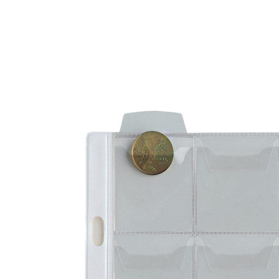 Buste forate Ercole porta monete - 30 tasche - PVC liscio - 21 x 29,7 cm - Sei Rota - conf. 10 pezzi
