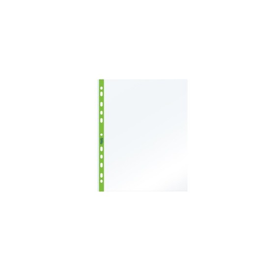 Buste forate - PPL - con banda verde neon - liscia - 22 x 30 cm - Favorit - conf. 25 pezzi