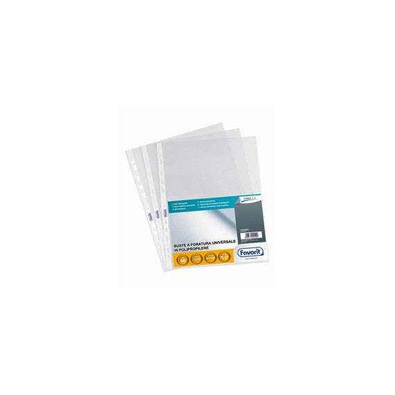 Buste forate Special PP - Linear - buccia - 23x33 cm - trasparente - Favorit - conf. 50 pezzi