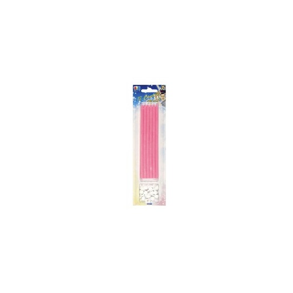 Candeline matite - 15 cm - rosa - Big Party - conf.12 pezzi