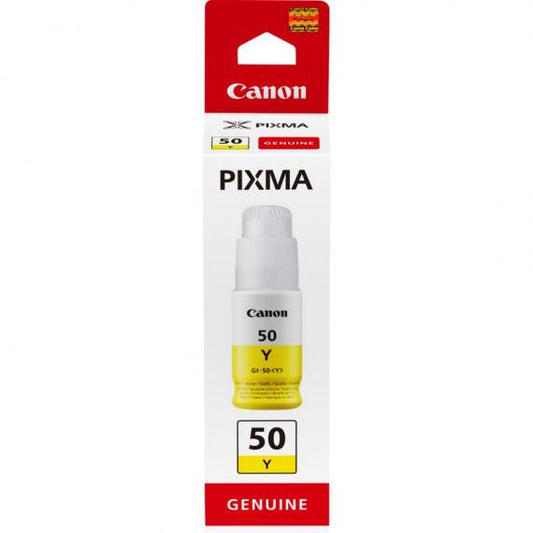 CANON GI-50Y GIALLO 3405C001 ORIGINALE FLACONE DI INCHIOSTRO PER PIXMA G6050,G5050,GM2050,G7050,GM4040,GM4050 7.700 PAGINE