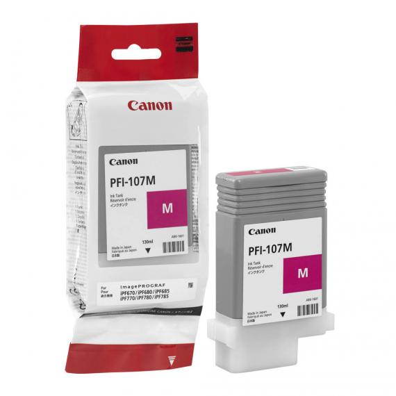 CANON PFI-107M MAGENTA ORIGINALE PER CANON IPF 670 IPF 680 IPF 685 IPF 770 IPF 780 IPF 785 PFI107 6707B001 130ml