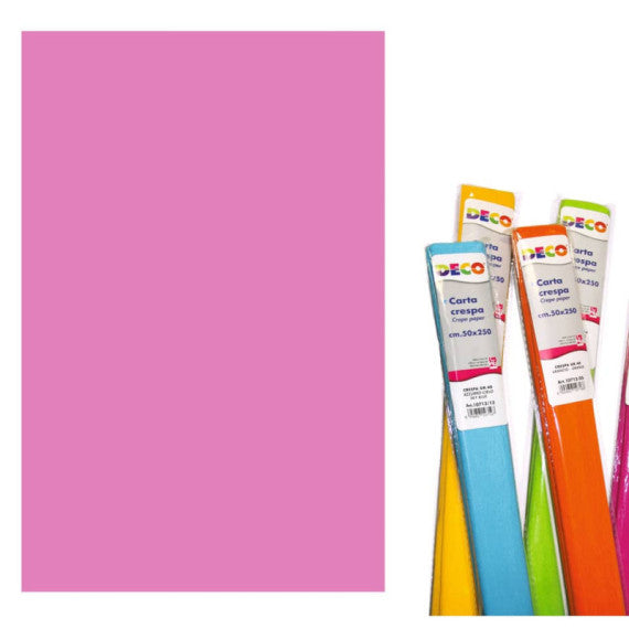 Carta crespa in rotolo CWR - 50x250 cm - 40 g/mq rosa 10713/08