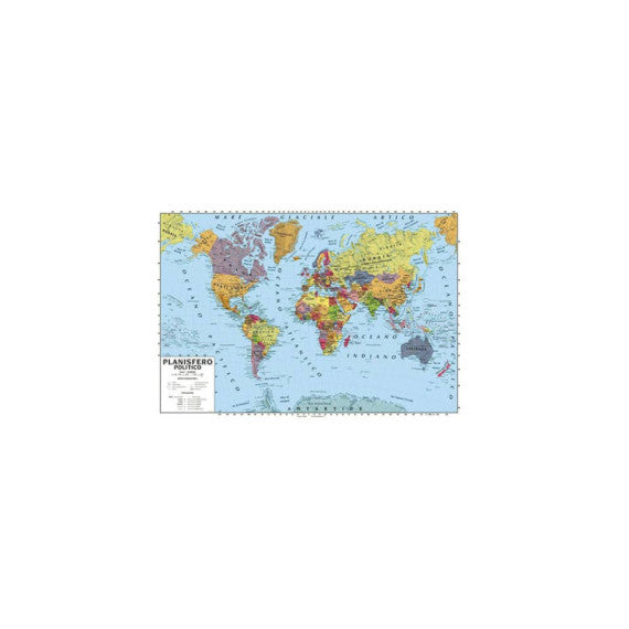 Carta geografica plastificata - 100x140 cm CWR planisfero 06997