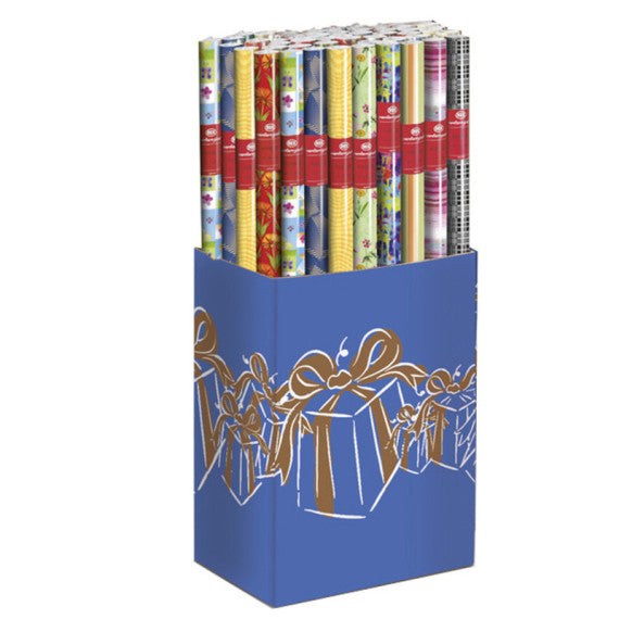 Carta regalo - 2 mt x 70 cm - fantasie assortite - Rex Sadoch - espositore 50 rotoli