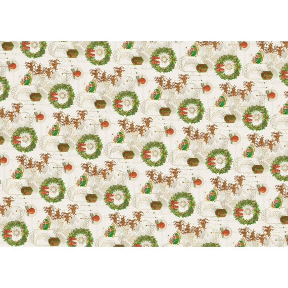 Carta regalo natalizia a fogli estesi Biembi Premium ''Babbo con slitta'' - conf. 2 pz - 70x100 cm - BCV502611