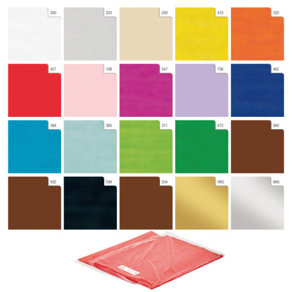 Carta velina - 50 x 70 cm - 20 gr - arancio 320 - Rex Sadoch - busta 26 pezzi