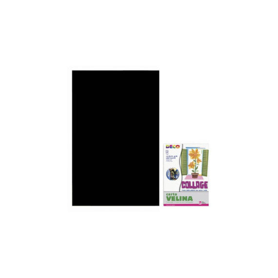 Carta velina 50x76 cm - busta 24 fogli - 20 g/m² Deco nero 05321