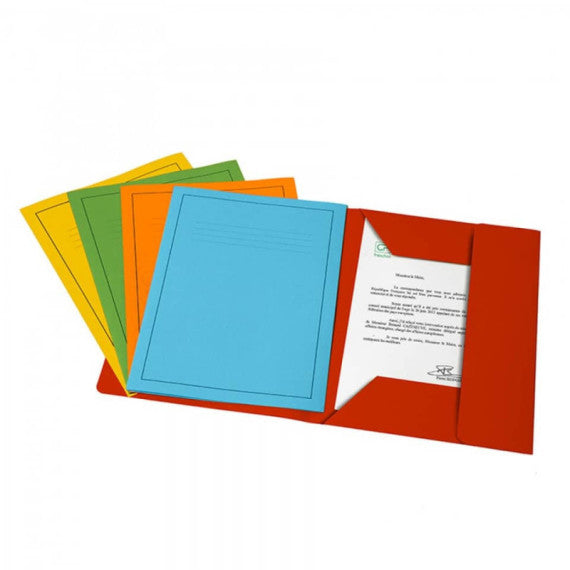 Cartella a 3 lembi Fraschini Bristol 25x33 cm con dorso espandibile fino a 2 cm giallo conf. da 25 - 2015-G