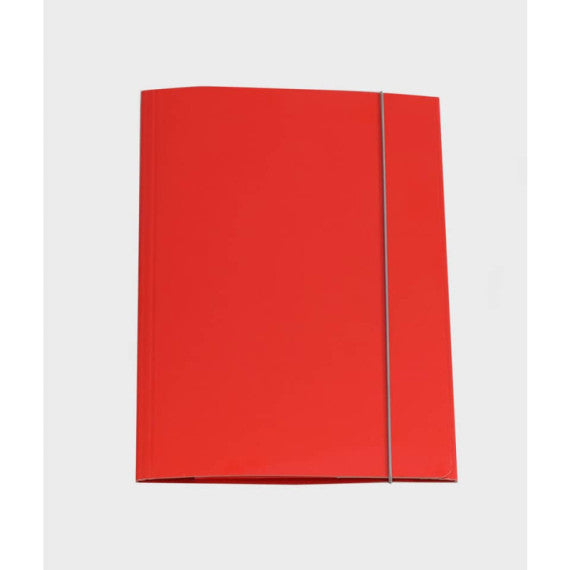Cartella a tre lembi con elastico Cartotecnica del Garda 25x34,5 cm 0,8 mm colore rosso - CG0032LBXXXAE02