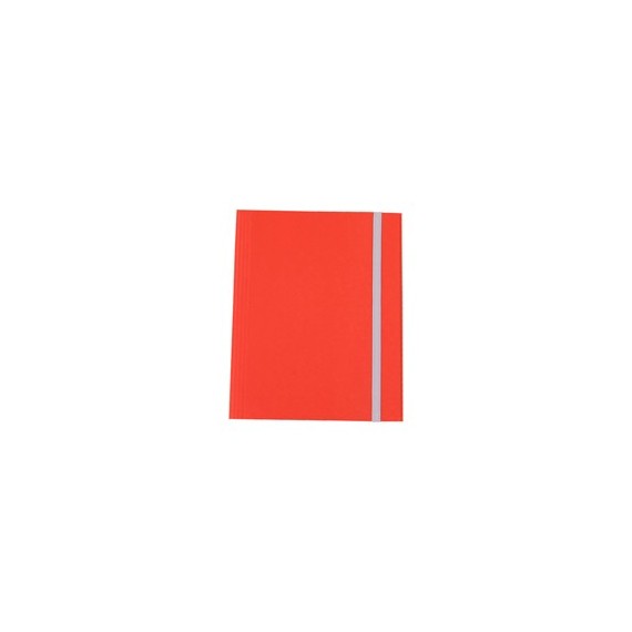 Cartella con elastico - fibrone - 3 lembi - 27x37 cm - rosso - Cartotecnica del Garda