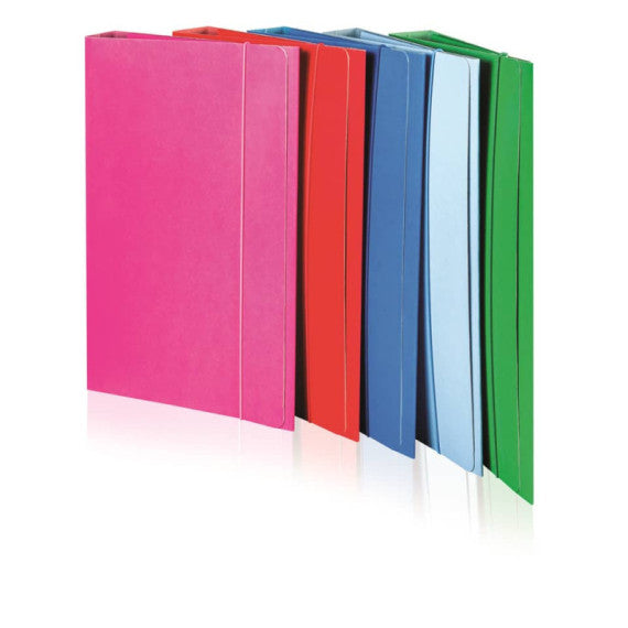 Cartella plastificata a 3 lembi con elastico tondo BREFIOCART in presspan 25x35 cm arancio - 0208805.AR