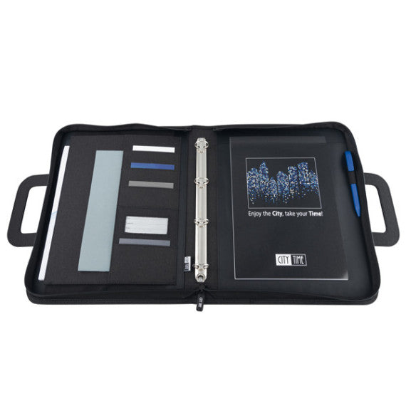 Cartella portablocco - con manici - nero/grigio - 28,5x36cm - City Time