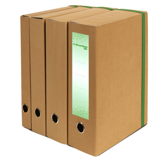 Cartella progetto con elastico - cartone FSC - dorso 4 cm - 25x35cm - avana - Starline
