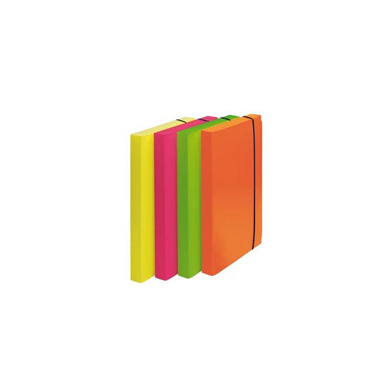 Cartella progetto Shocking File - con elastico - 24x35 cm - colori fluo assortiti - Fellowes