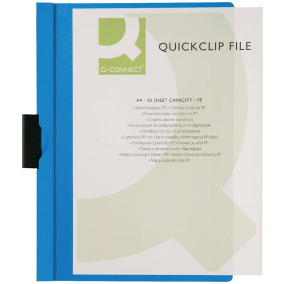 Cartellina con clip Q-Connect PVC 22x30,7 cm blu KF00462