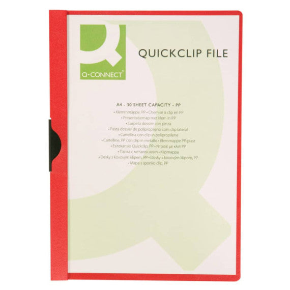 Cartellina con clip Q-Connect PVC 22x30,7 cm rosso KF00461