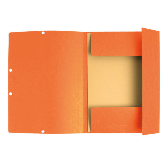 Cartellina con elastico - cartoncino lustrè - 3 lembi - 400 gr - 24x32 cm - arancio - Exacompta
