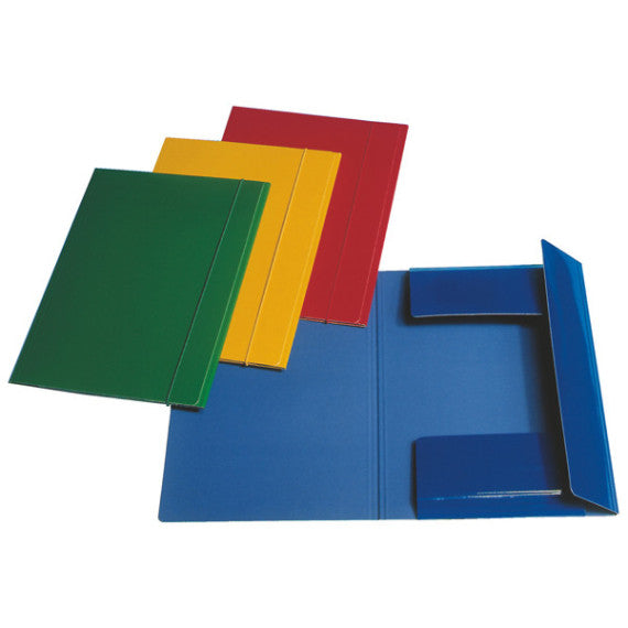 Cartellina con elastico - cartoncino plastificato - 3 lembi - 550 gr - 25x35 cm - verde - Esselte